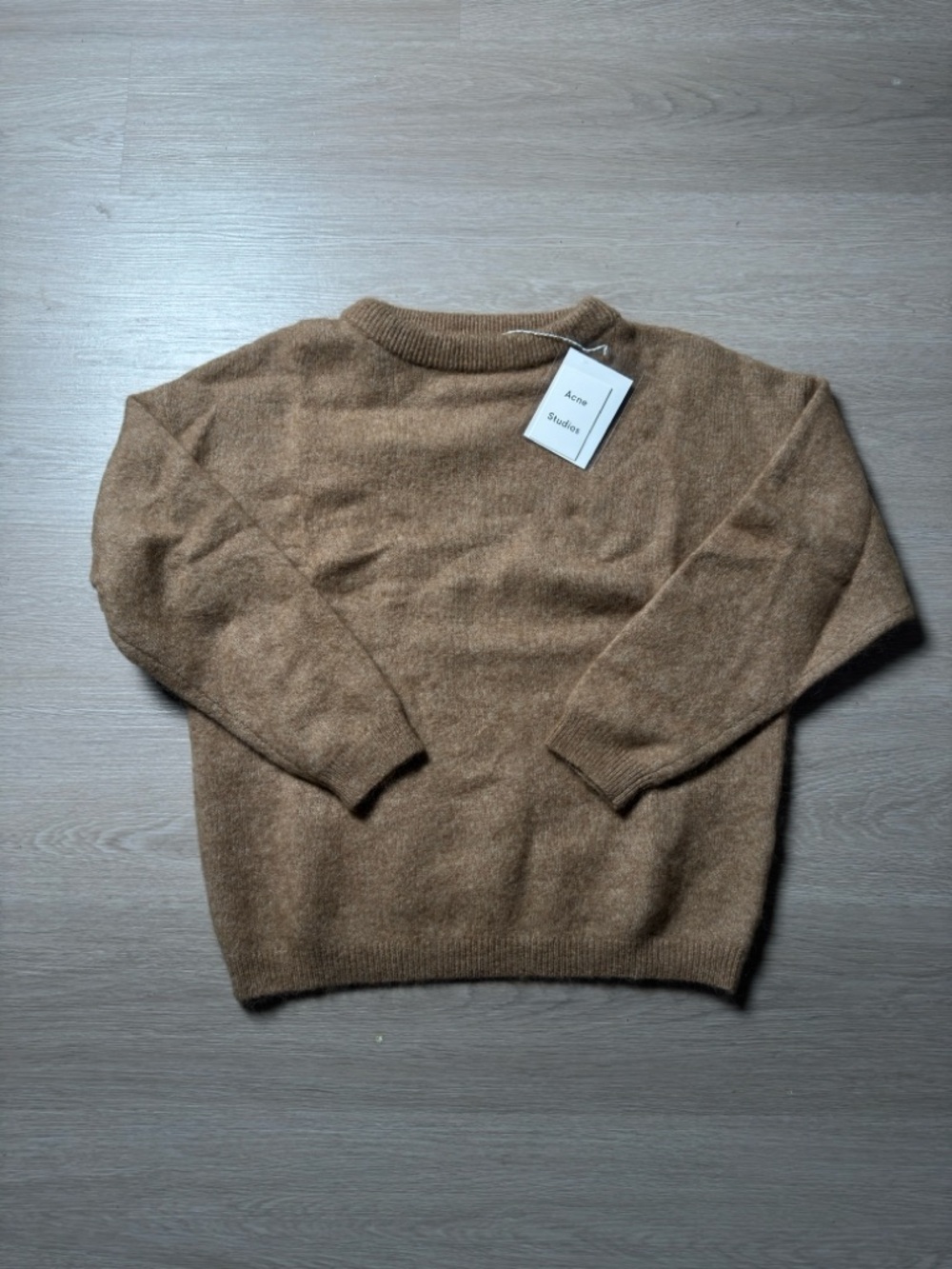 Acne Studios Women’s Dramatic Mohair Crewneck Sweater in Camel Brown
